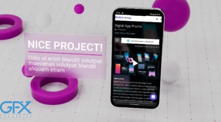 پروژه افتر افکت تبلیغاتی اپلیکیشن موبایل Glass App Promo