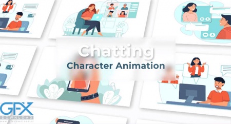 پروژه افترافکت موشن گرافیک نمایش چت