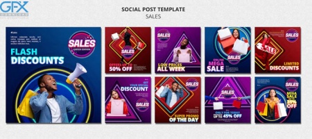 دانلود قالب پست های اینستاگرام لایه باز برای فروش