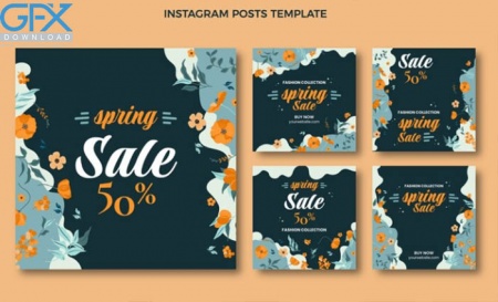 وکتور پست های اینستاگرام بهاری
