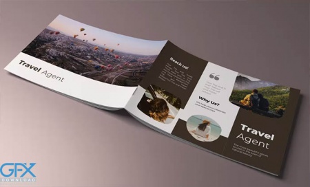 فایل لایه باز بروشور A5 بصورت افقی