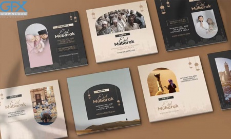 قالب لایه باز پست اینستاگرام تبریک عید فطر Qonita