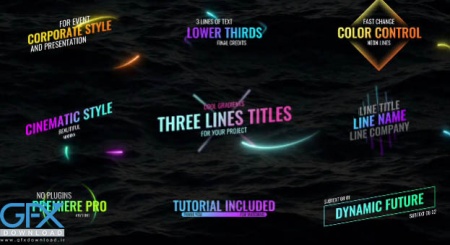 پروژه آماده پریمیر 9 تایتل خطوط نئونی