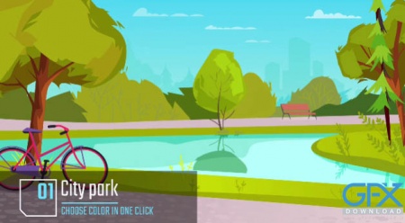 دانلود پروژه افترافکت انیمیشن پس زمینه پارک