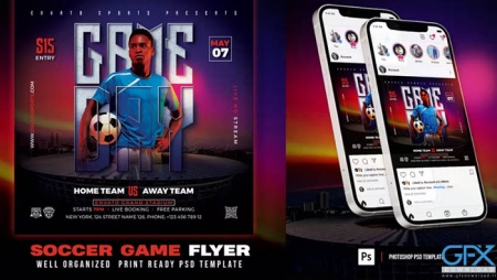 قالب لایه باز پست اینستاگرام فوتبال