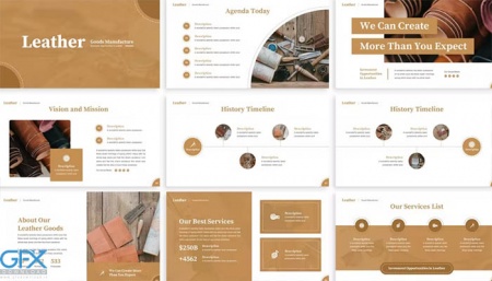 قالب پاورپوینت صنایع دستی Leather