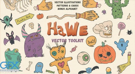 دانلود وکتور عناصر هالووین HaWe