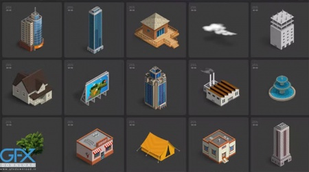 دانلود آیکون لایه باز  ساختمان های مختلف