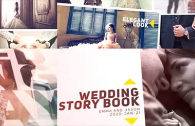 پروژه افتر افکت کتاب داستان عروسی Wedding Story Book