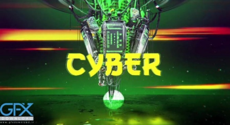 پروژه افترافکت لوگو سایپربانک علمی تخیلی