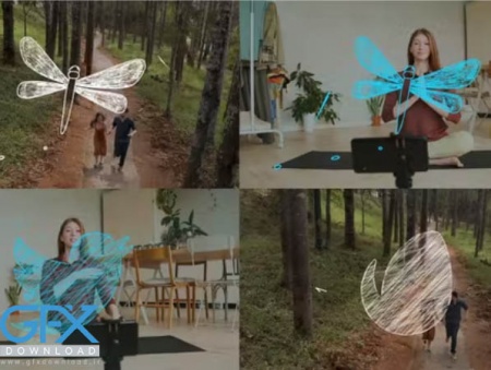 پروژه افتر افکت لوگو با طرح اسکچ سنجاقک