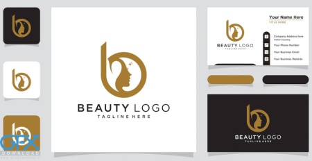 قالب کارت ویزیت همراه با لوگوی حرف B