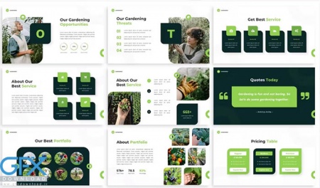 قالب پاورپوینت سبز باغبانی Gardegreen