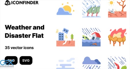 دانلود 35 آیکون آب و هوا Weather and Disaster