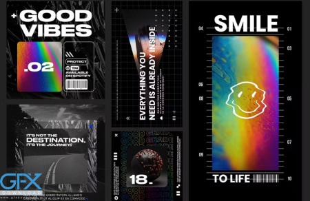 دانلود 10 قالب لایه باز اینستاگرام Brutalism