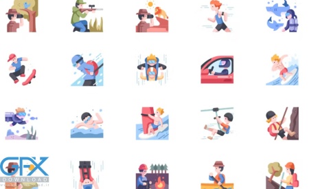 25 آیکون فعالیت های ماجراجویی