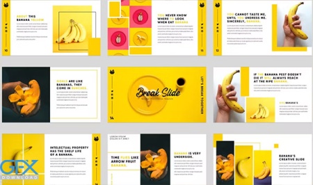 دانلود قالب پاورپوینت میوه Banana