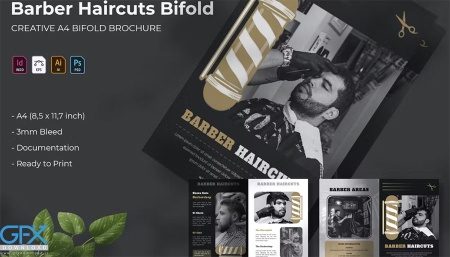 بروشور کاتالوگ لایه باز سلمونی یا آرایشگاه مردانه