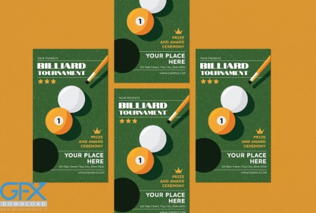 دانلود قالب لایه باز پست و استوری اینستاگرام بیلیارد