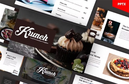 دانلود قالب پاورپوینت کیک و شیرینی Krunch