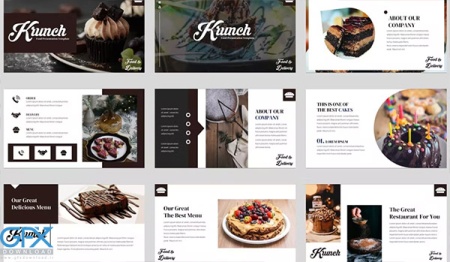 تم پاورپوینت کیک و شیرینی Krunch