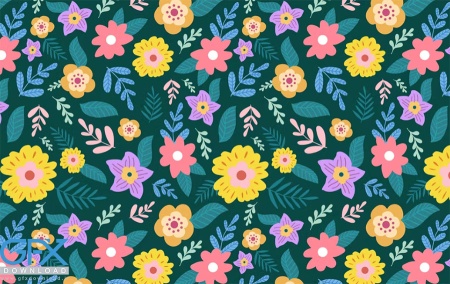 پترن به همراه گل های زیبا و رنگارنگ