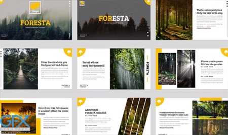 دانلود تم آماده پاورپوینت طبیعت با نام foresta
