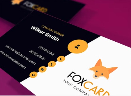 دانلود کارت ویزیت لایه باز با طرح روباه Fox