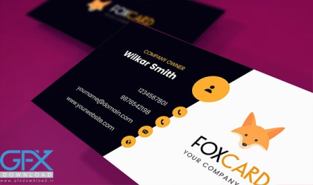 کارت ویزیت لایه باز psd با طرح روباه