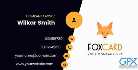 دانلود کارت ویزیت لایه باز با طرح روباه