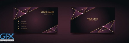 دانلود طرح وکتور کارت ویزیت لوکس براق و ظریف