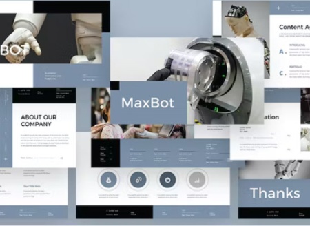 قالب پاورپوینت رایگان رباتیک MAXBOT