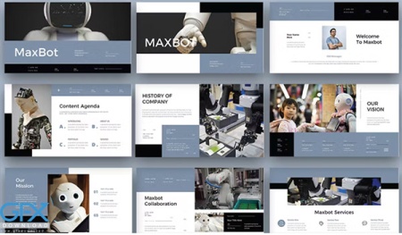 دانلود قالب پاورپوینت رباتیک MAXBOT