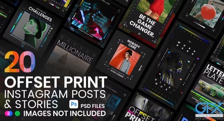 قالب پست و استوری اینستاگرام به سبک چاپ افست