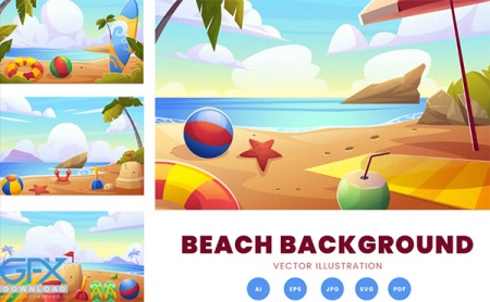 دانلود وکتور لایه باز بک گراند تابستانی