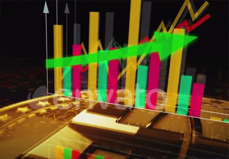 فوتیج سکه چرخشی طلایی ارز دیجیتال روی نمودار