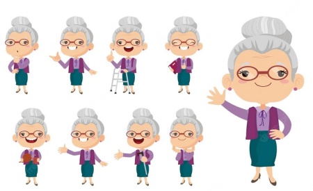 وکتور کاراکتر و شخصیت مادربزرگ برای طراحی