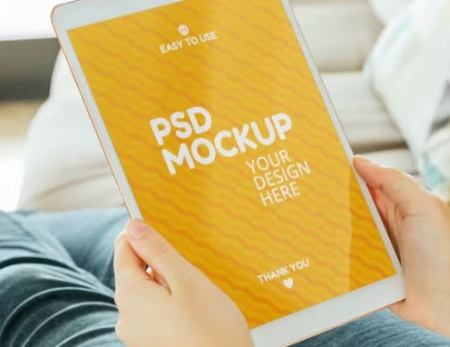 موکاپ لایه باز تبلت بصورت عمودی