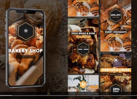 پروژه پریمیر استوری های اینستاگرام نانوایی