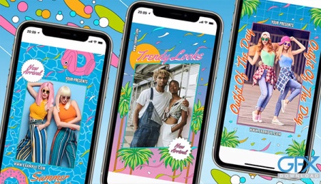 دانلود وکتور قالب لایه باز پست و استوری اینستاگرام City Pop