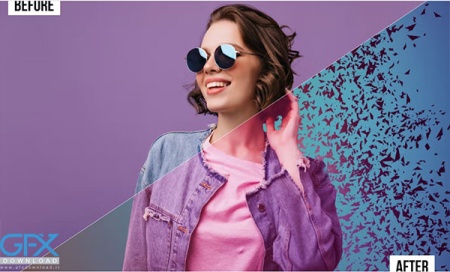 دانلود اکشن فتوشاپ افکت ذرات پراکنده Dispersion Effect