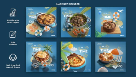 دانلود قالب پست اینستاگرام غذای رستوران تابستانی