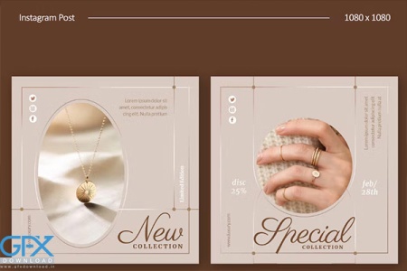 مجموعه قالب پست اینستاگرام با استایل لاکچری