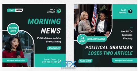 قالب لایه باز پست خبری اینستاگرام News Instagram Post