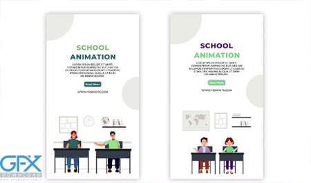 پروژه افتر افکت استوری اینستاگرام مدرسه آفلاین انیمیشنی