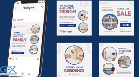 6 قالب لایه باز پست اینستاگرام Real Estate