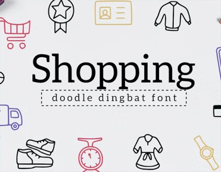 دانلود فونت رایگان کاراکترهای خرید Shopping Dingbat