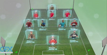 پروژه افترافکت اینترو فوتبالی با نمایش ترکیب تیم