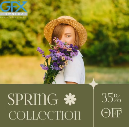 دانلود قالب لایه باز پست اینستاگرام تخفیف بهاری