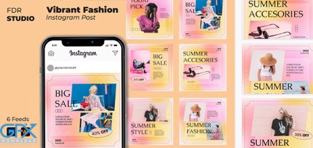دانلود 6 قالب پست اینستاگرام فشن Vibrant Fashion